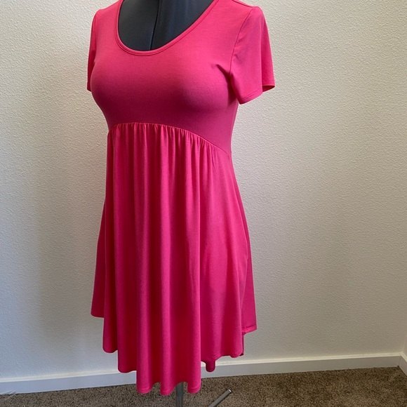 BasicUSA Daily Wear Hi-Low Swing-T Pockets Dress Womens Small Pink Dress - Picture 5 of 10